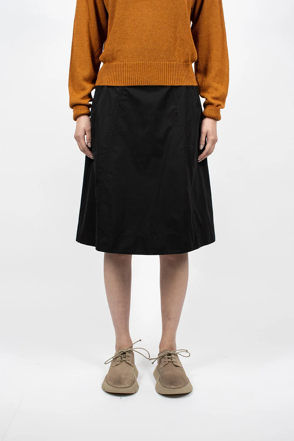 Panelled Scout Skirt Black Twill