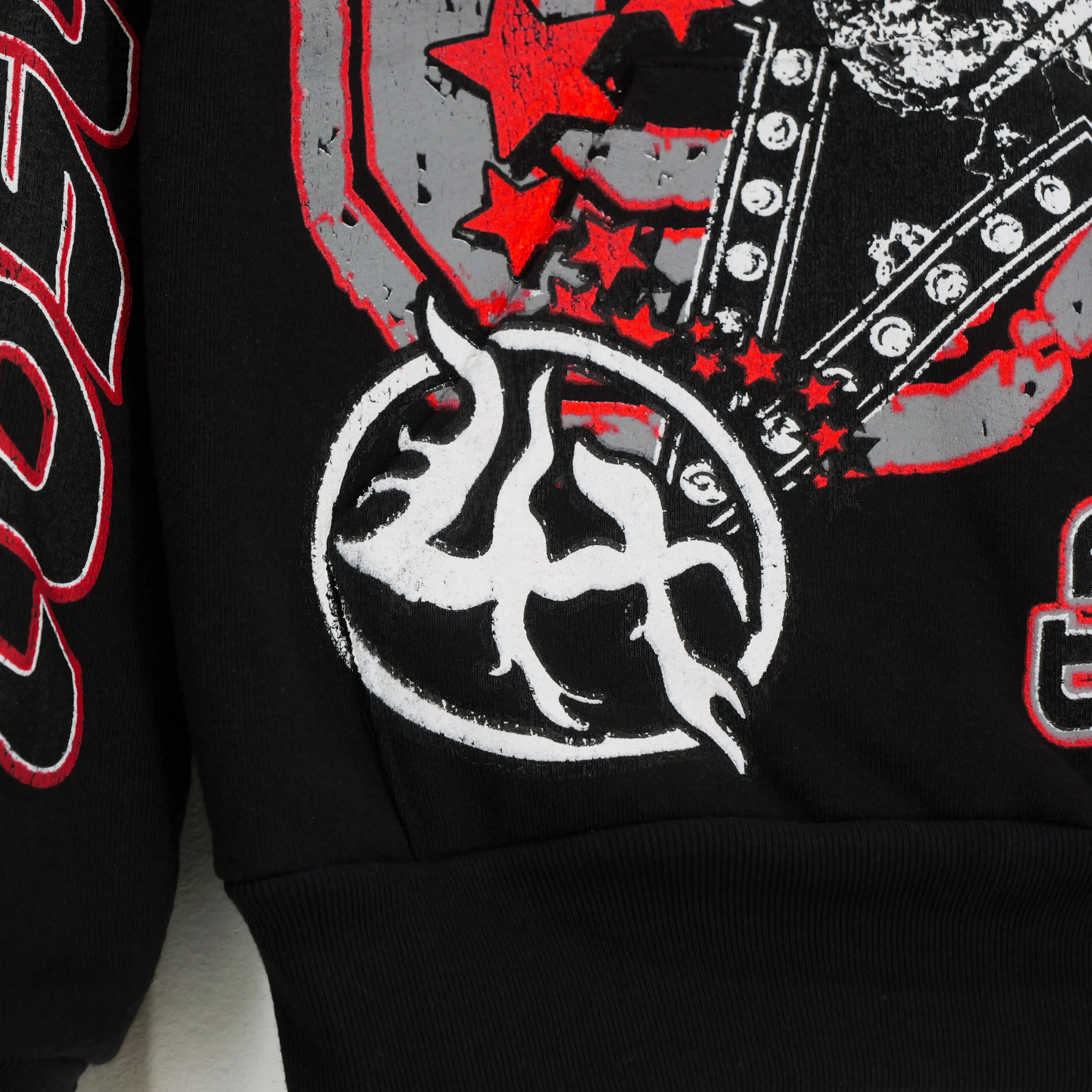 Mens Black and Red Prayer to the Darkside Graphic Hoodie – Stylish and Comfortable Streetwear