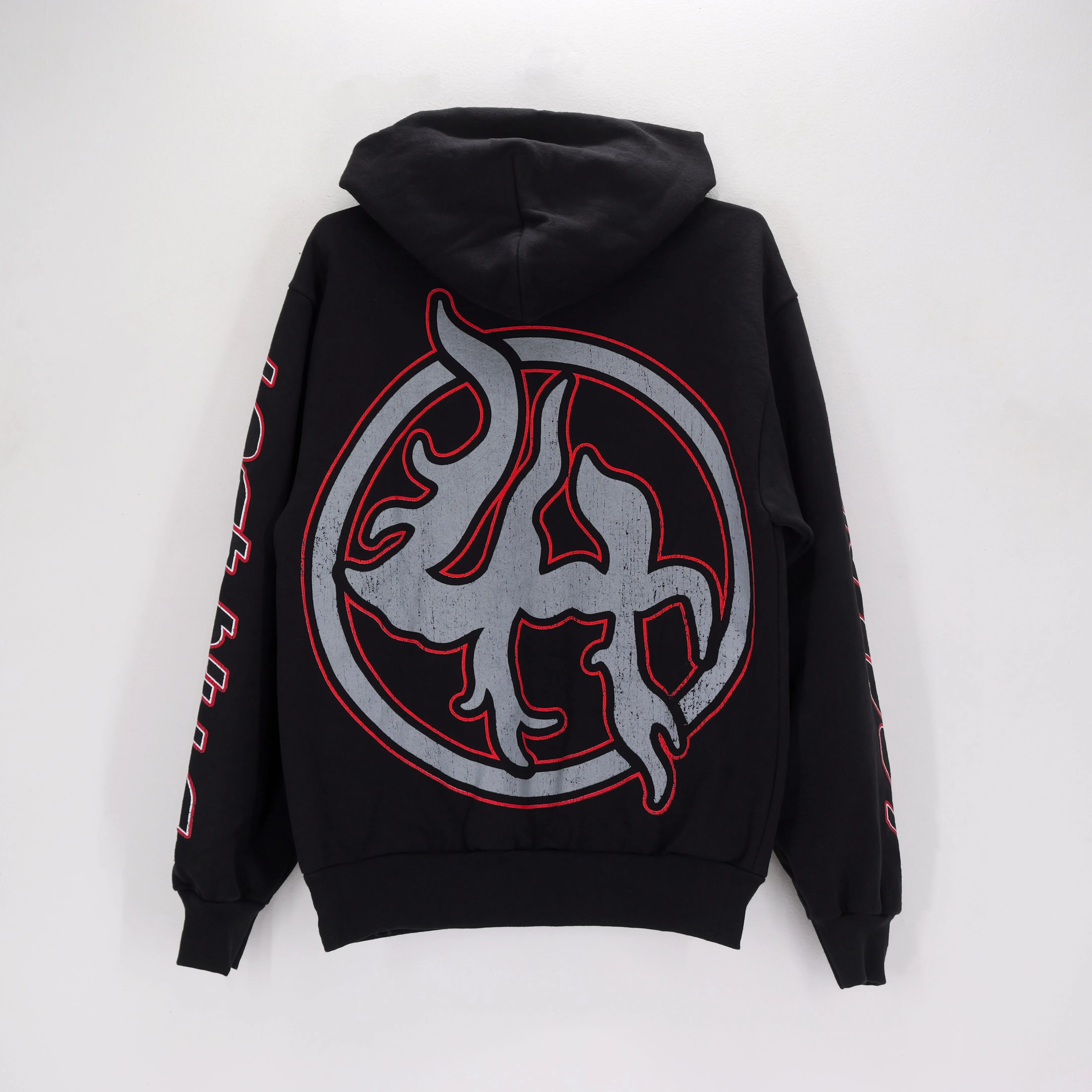 Mens Black and Red Prayer to the Darkside Graphic Hoodie – Stylish and Comfortable Streetwear