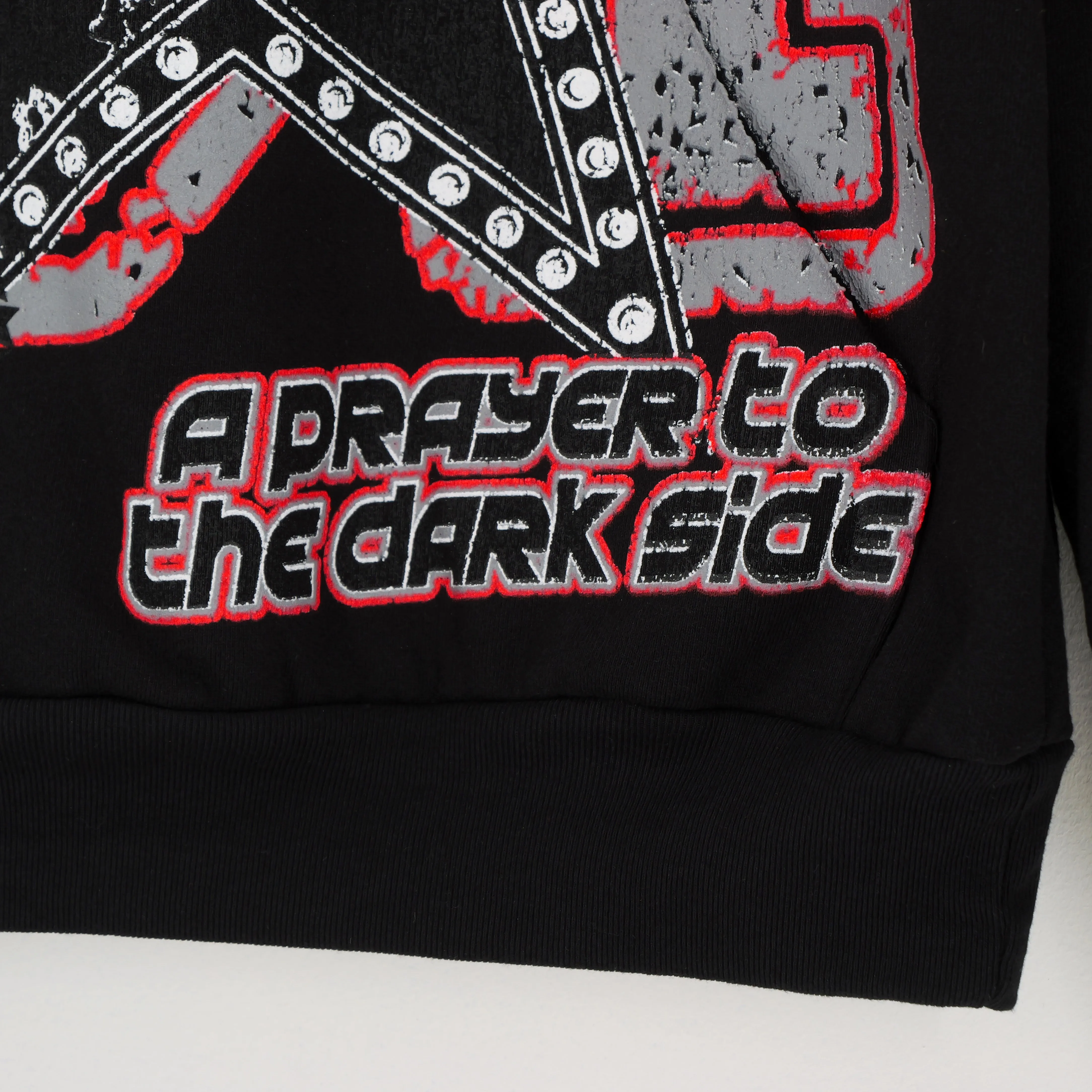 Mens Black and Red Prayer to the Darkside Graphic Hoodie – Stylish and Comfortable Streetwear