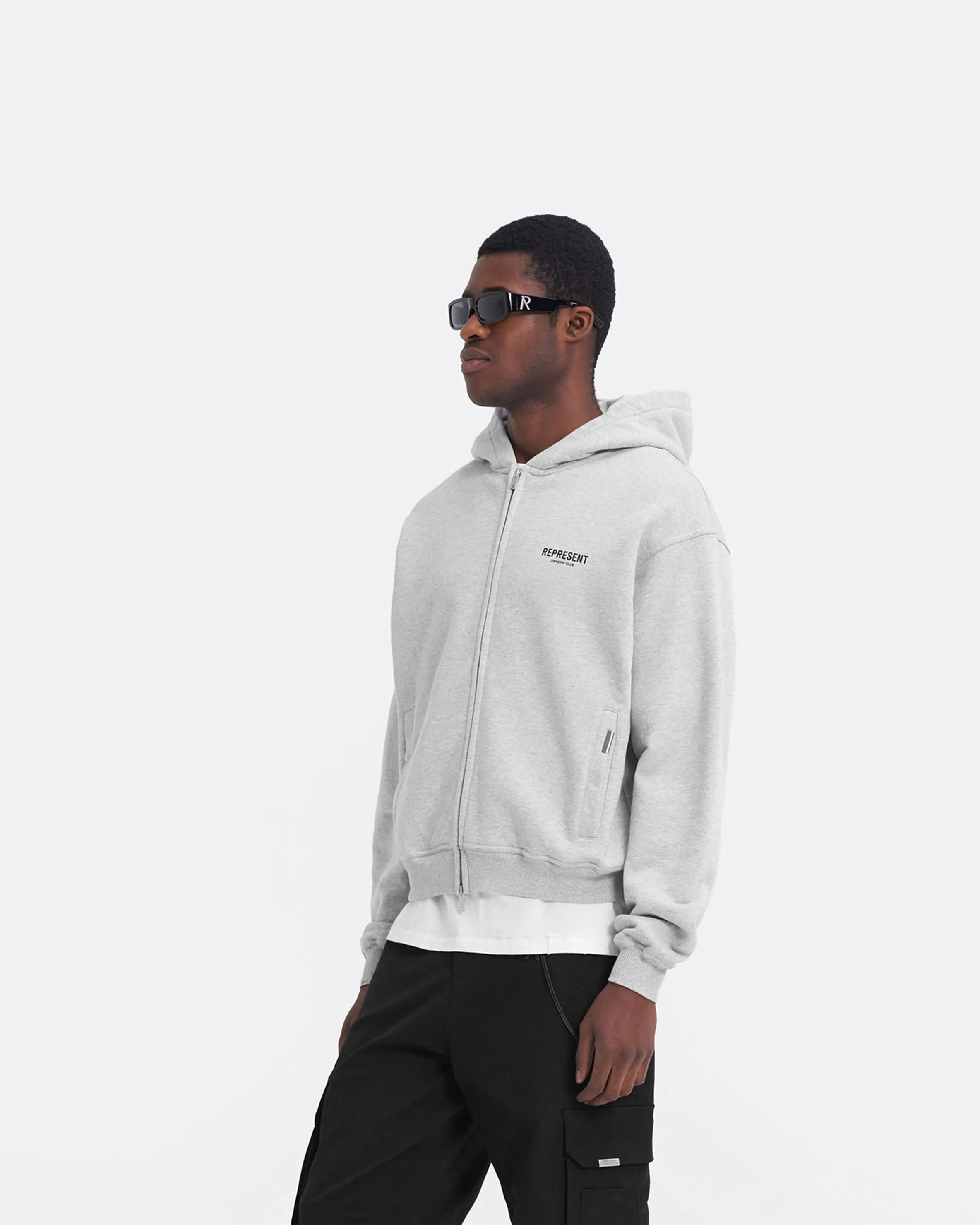 Represent Owners Club Zip Hoodie - Ash Grey