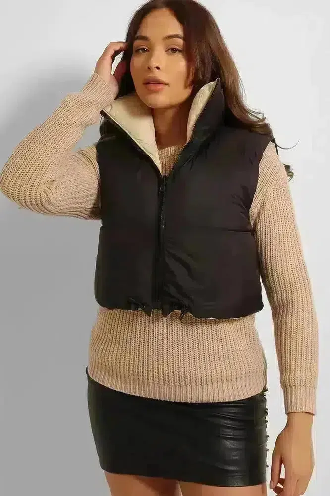 Reversible Cropped Puffer Gilet