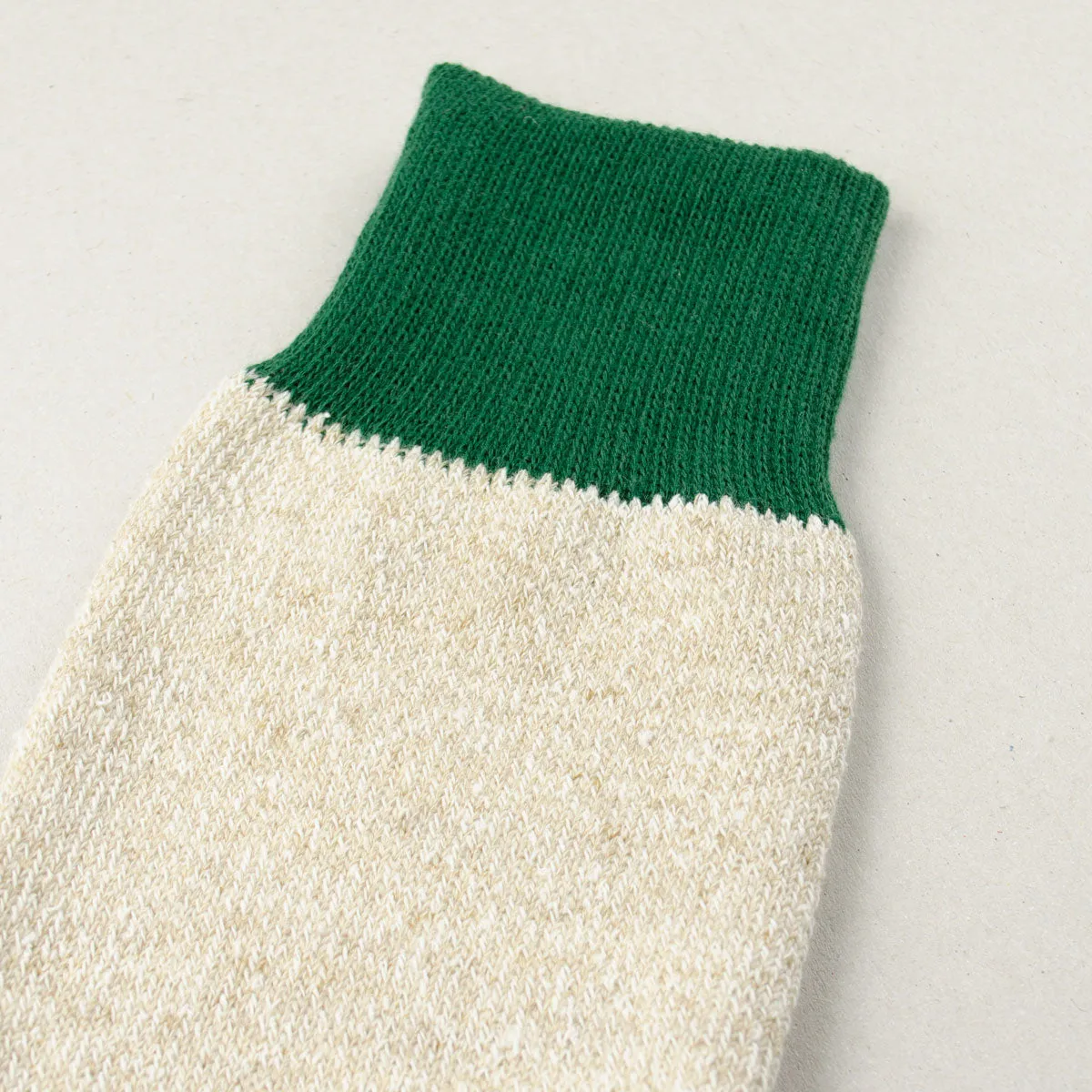 RoToTo - Doubleface Silk / Cotton Socks - Green / M. Beige