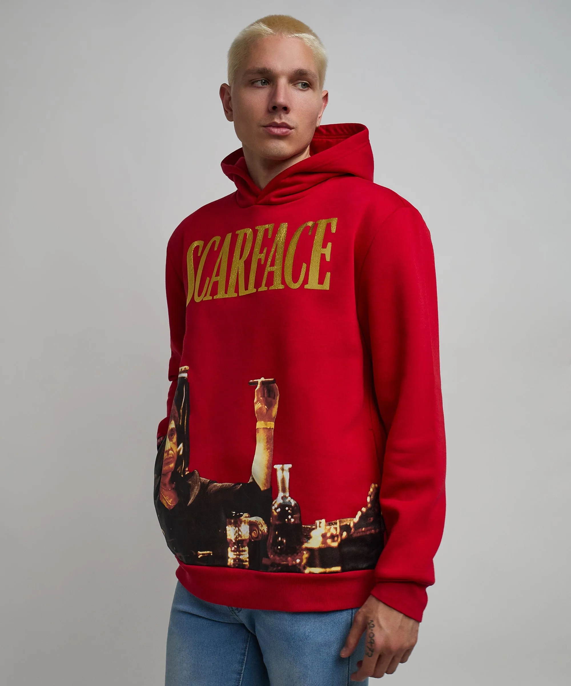 Scarface Photo Print Hoodie - Red