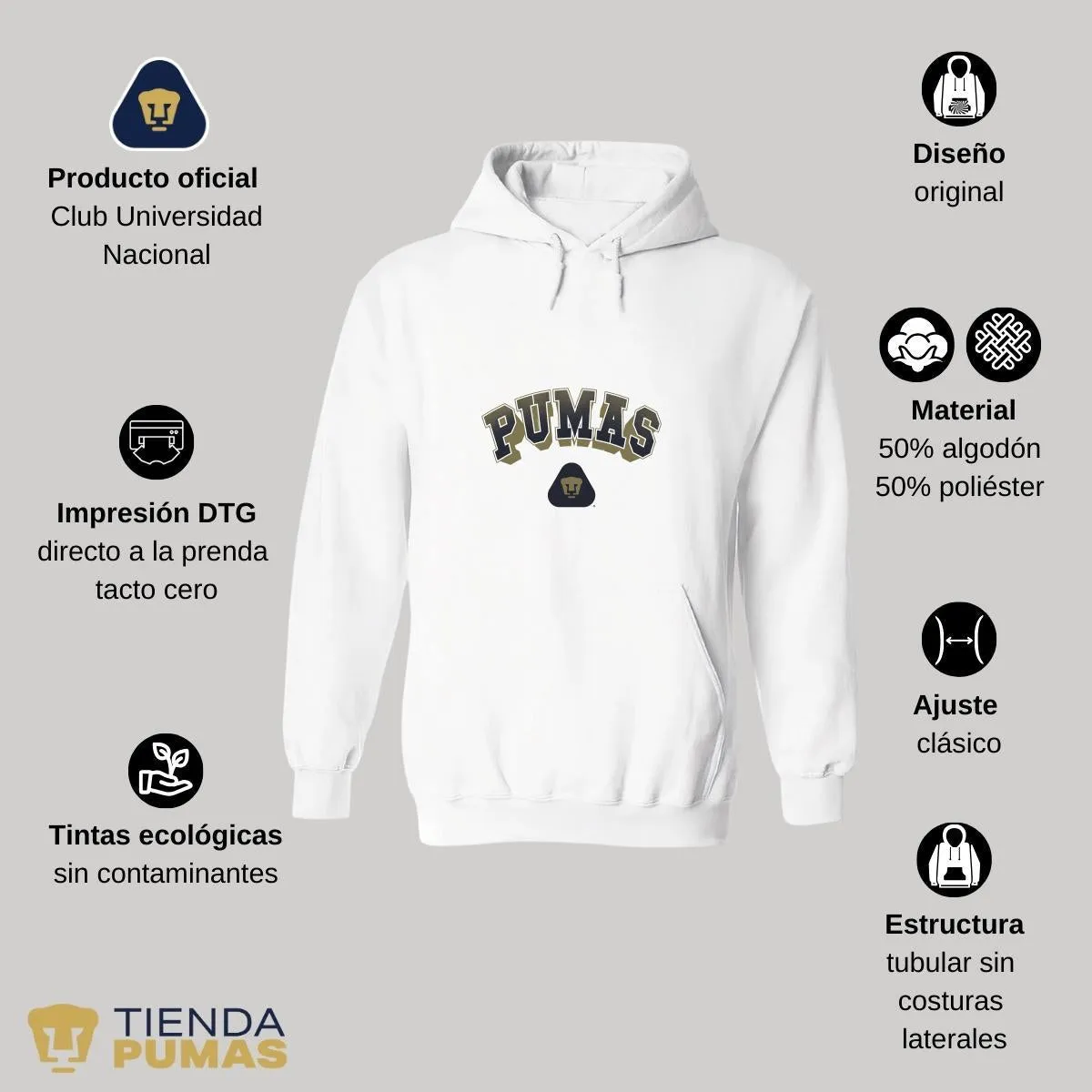 Sudadera Mujer Hoodie  Pumas UNAM Pumas 3D