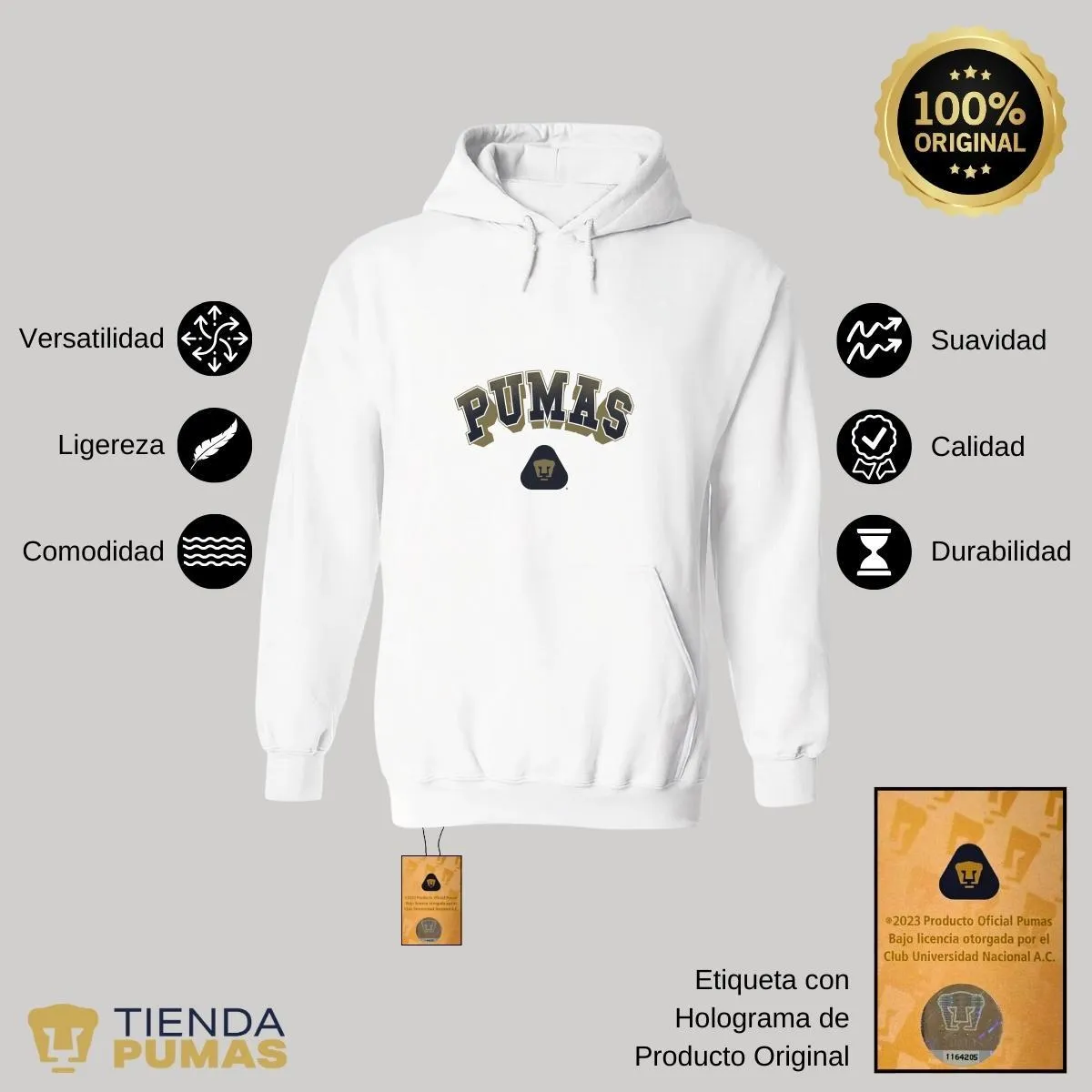 Sudadera Mujer Hoodie  Pumas UNAM Pumas 3D