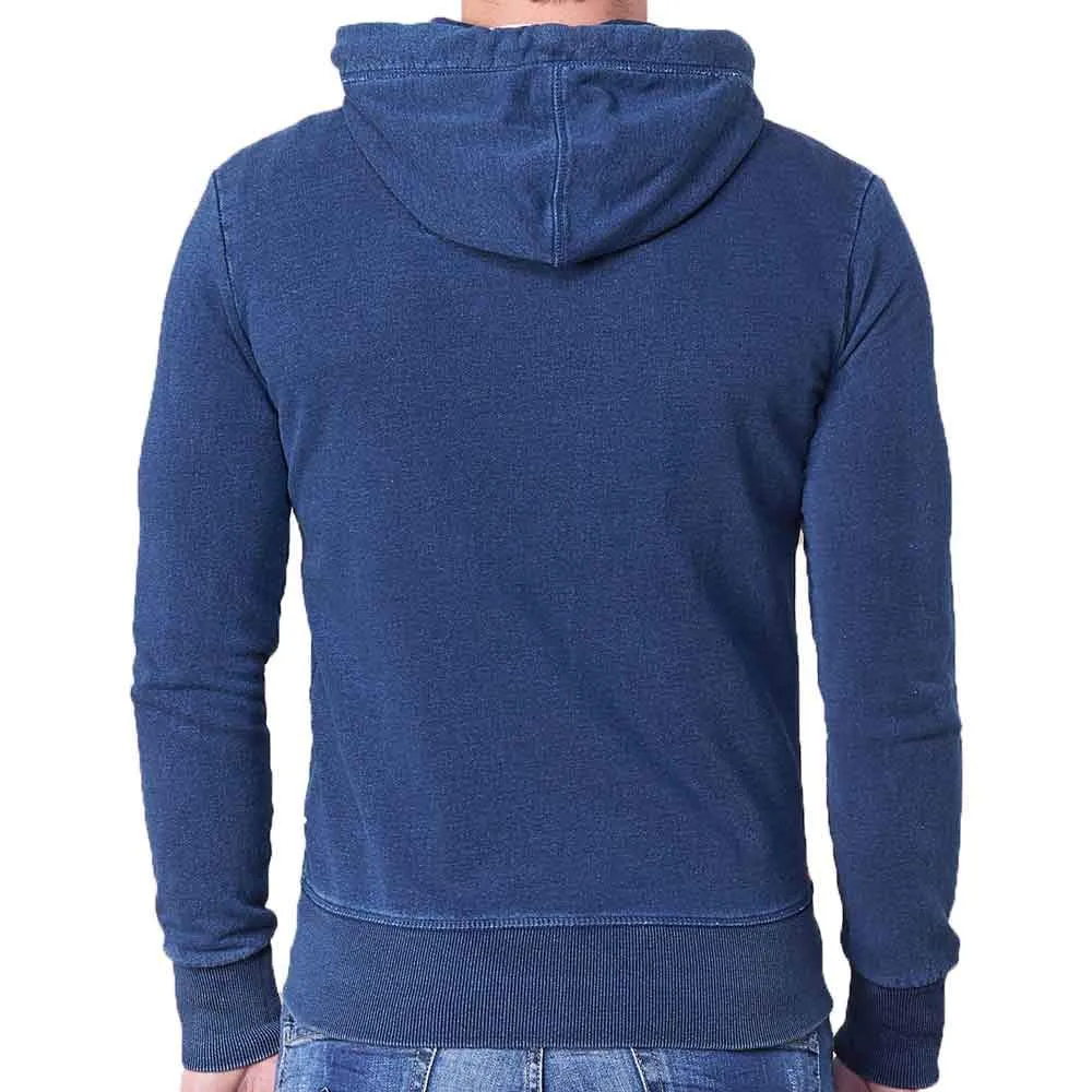 Superdry Orange Label Lite Zip Up Hoodie - Light Marine Indigo