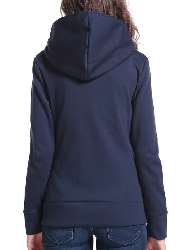 WealFeel Female Plus Velvet Hooded Zip  Sweatshirt